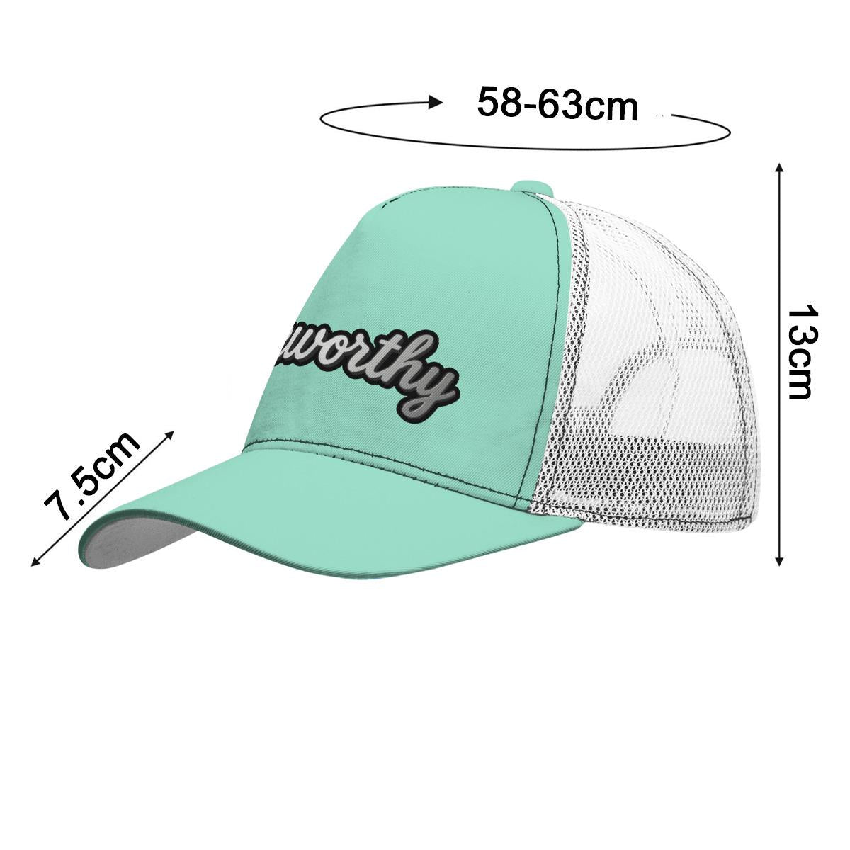 All-Over Print Black Buckle Peaked Mesh Cap With Box