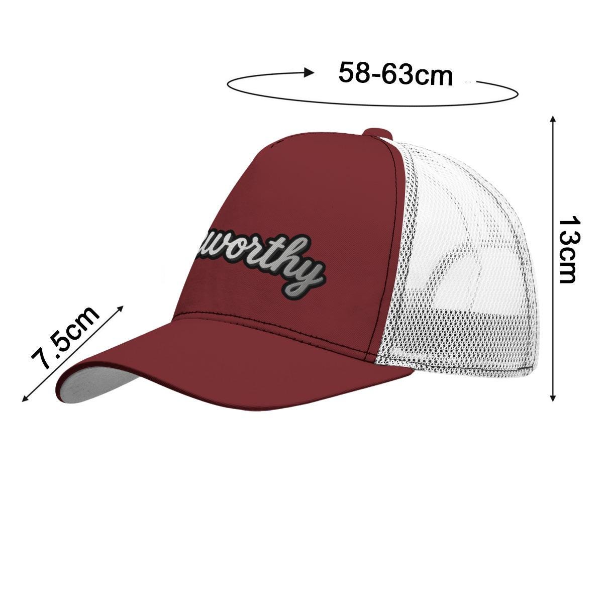 All-Over Print Black Buckle Peaked Mesh Cap With Box