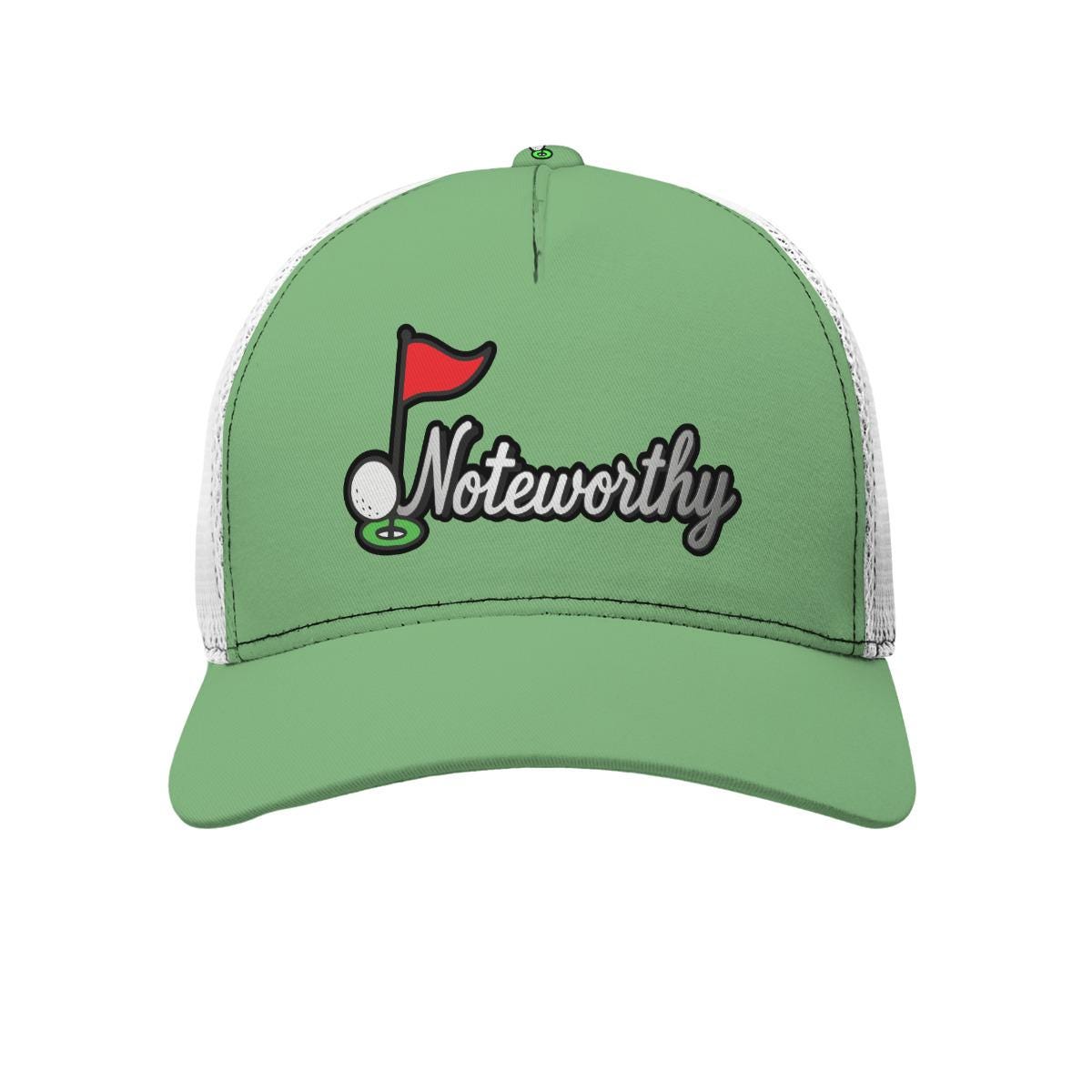All-Over Print Black Buckle Peaked Mesh Cap With Box