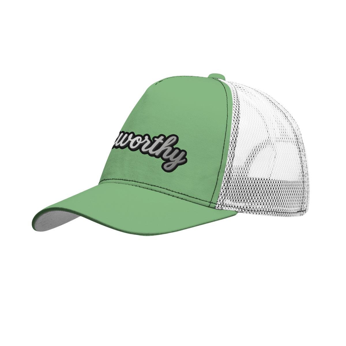 All-Over Print Black Buckle Peaked Mesh Cap With Box