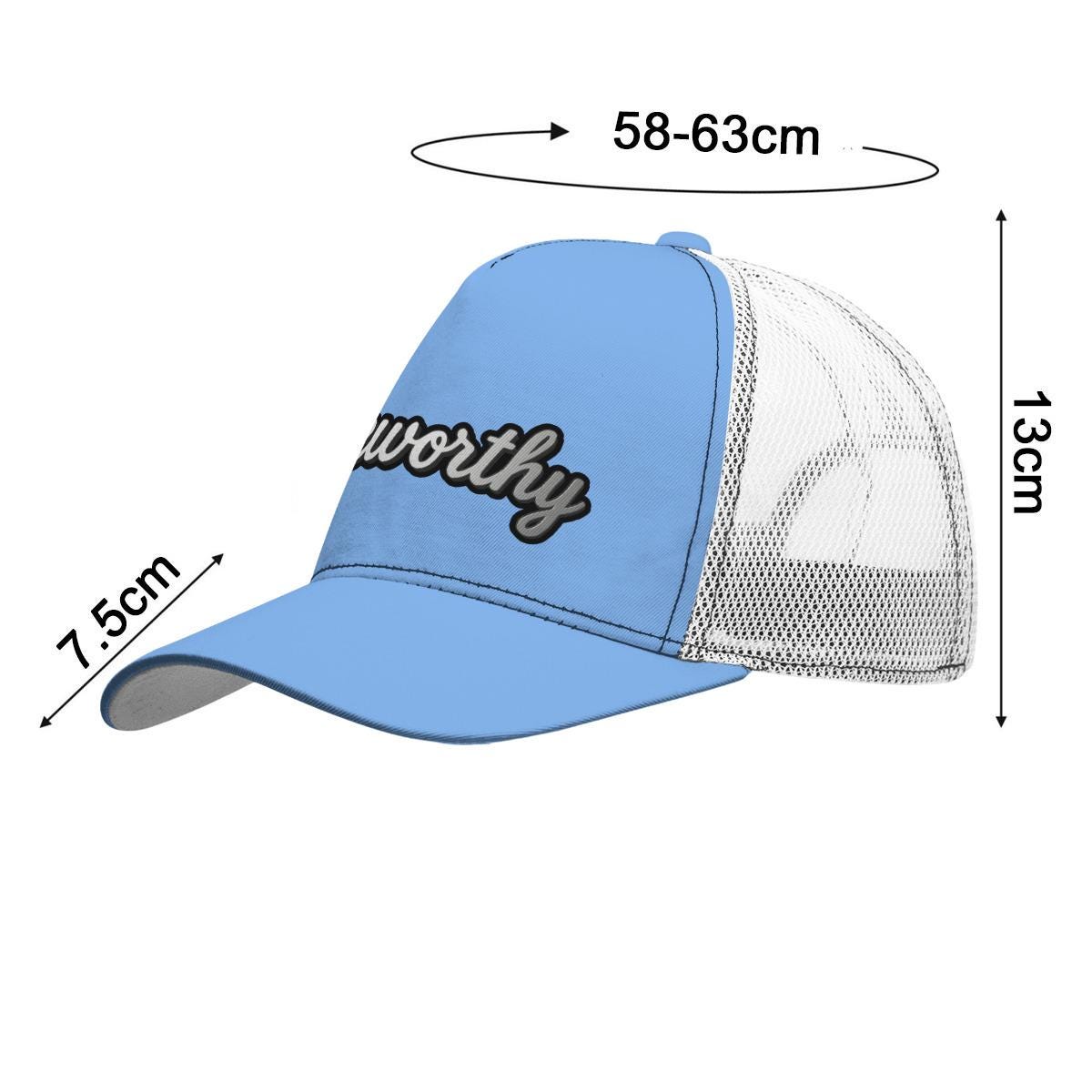 All-Over Print Black Buckle Peaked Mesh Cap With Box