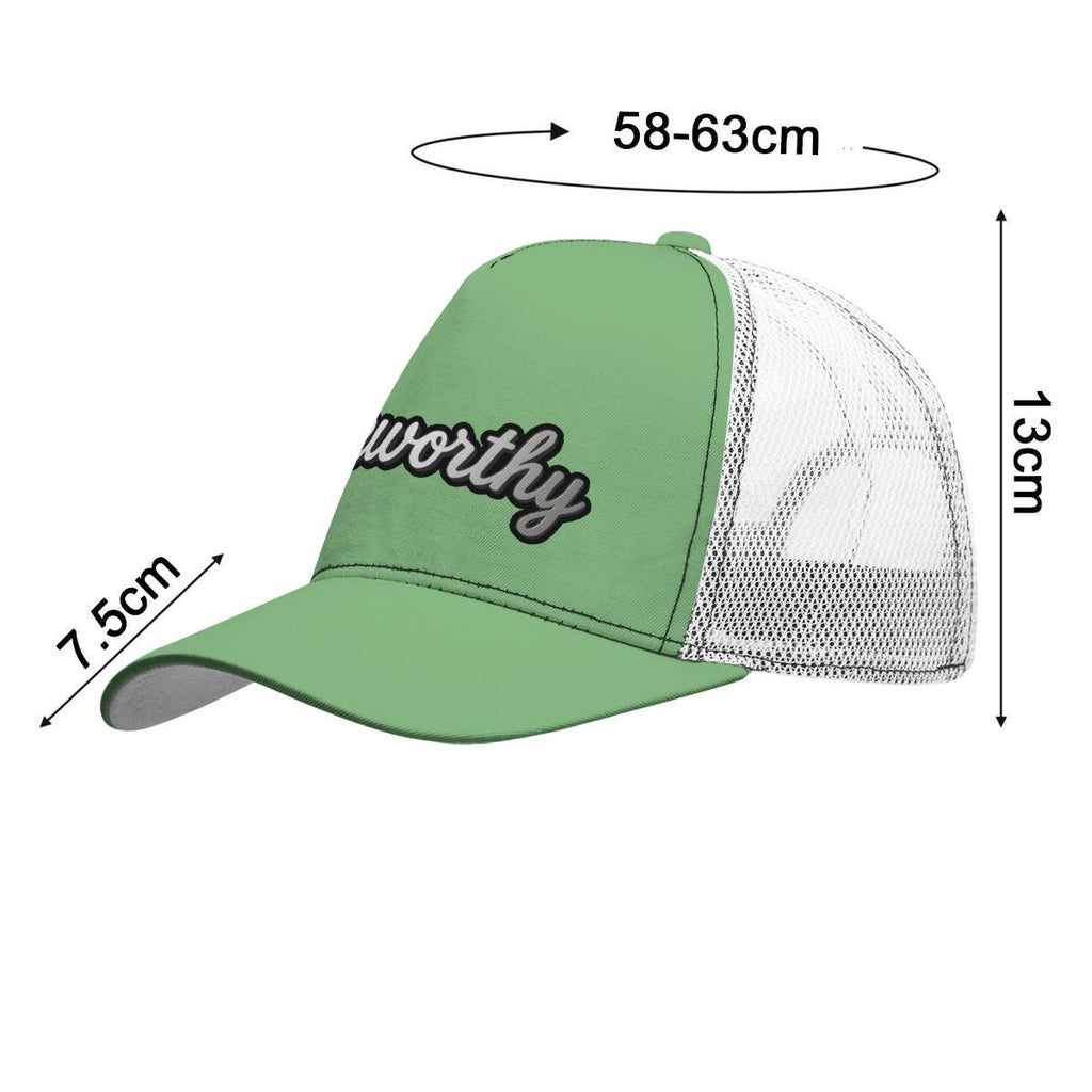 All-Over Print Black Buckle Peaked Mesh Cap With Box
