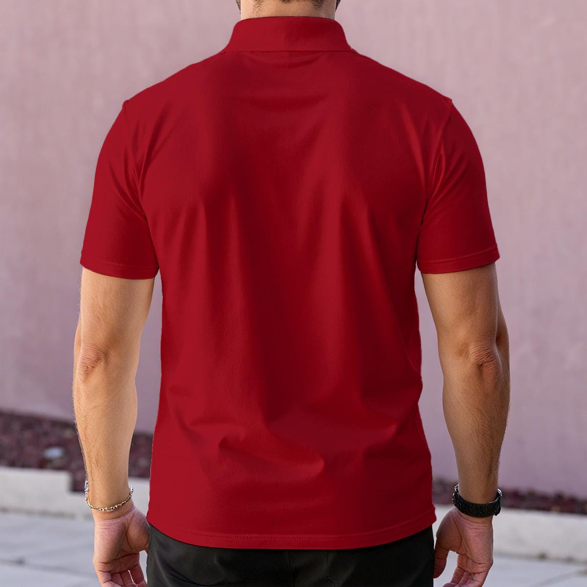 Red Noteworthy Golf Polo