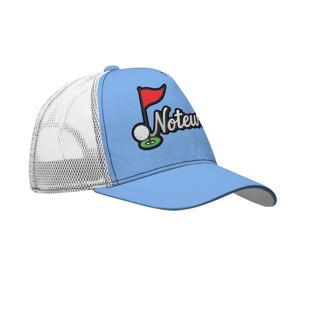 All-Over Print Black Buckle Peaked Mesh Cap With Box