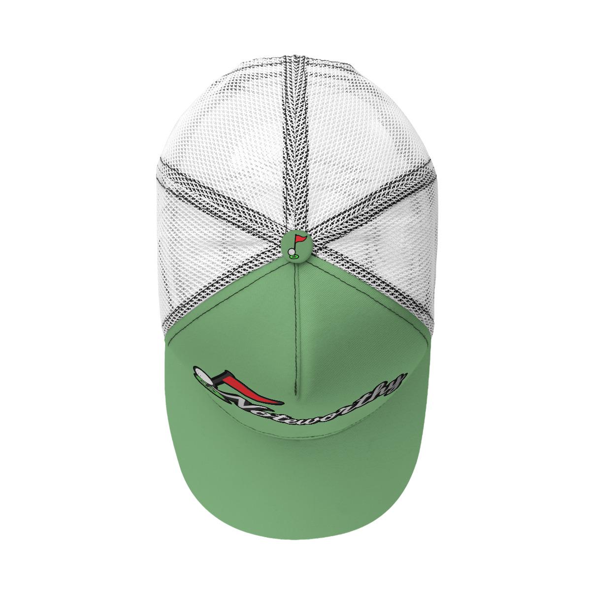All-Over Print Black Buckle Peaked Mesh Cap With Box