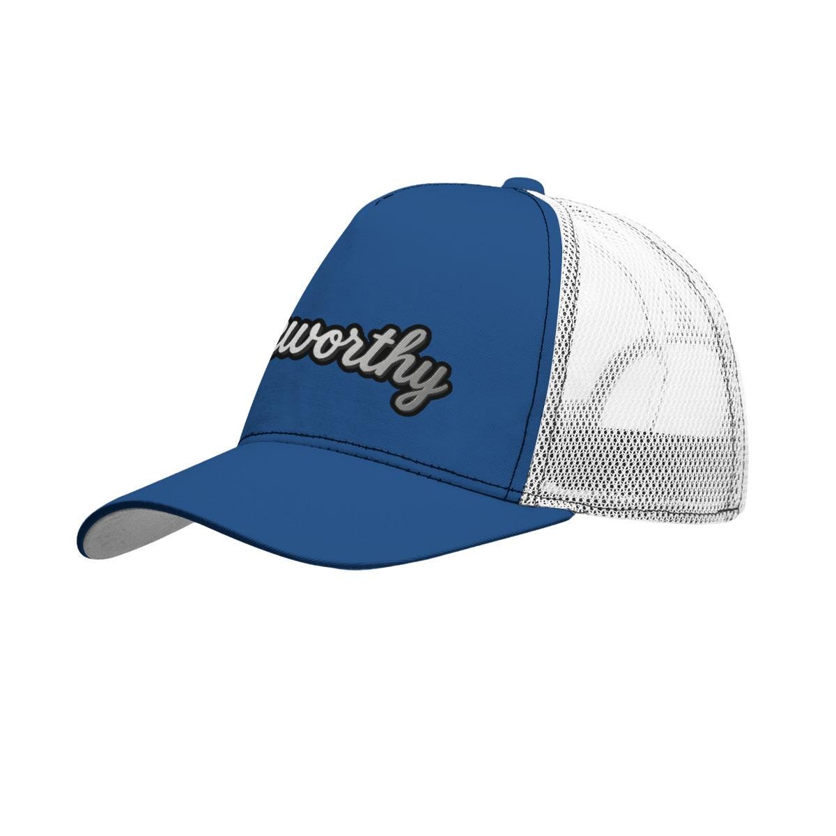 All-Over Print Black Buckle Peaked Mesh Cap With Box
