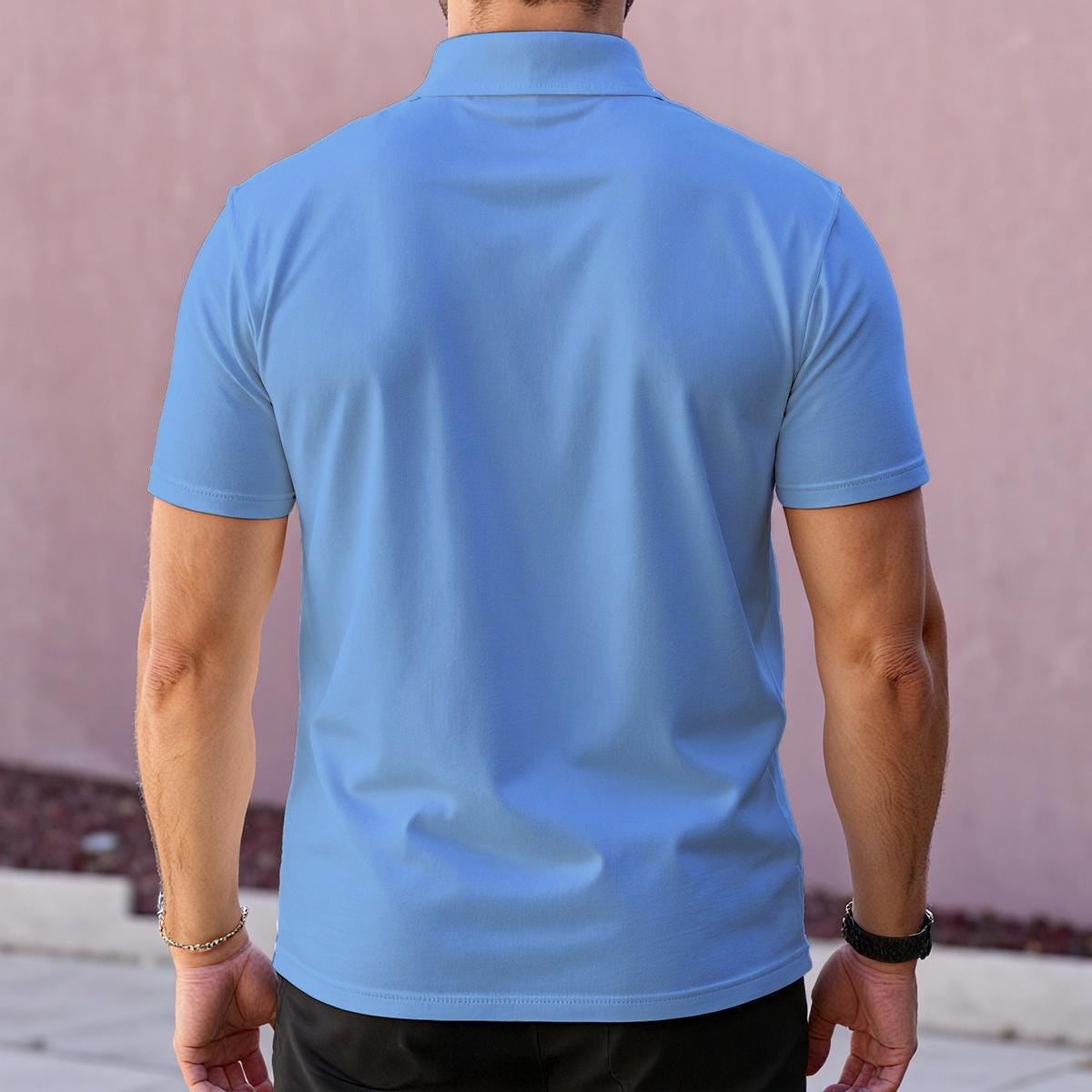 Light Blue Noteworthy Signature Men's polo