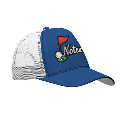 All-Over Print Black Buckle Peaked Mesh Cap With Box