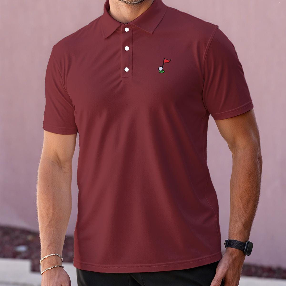 Maroon Noteworthy Signature Men's polo