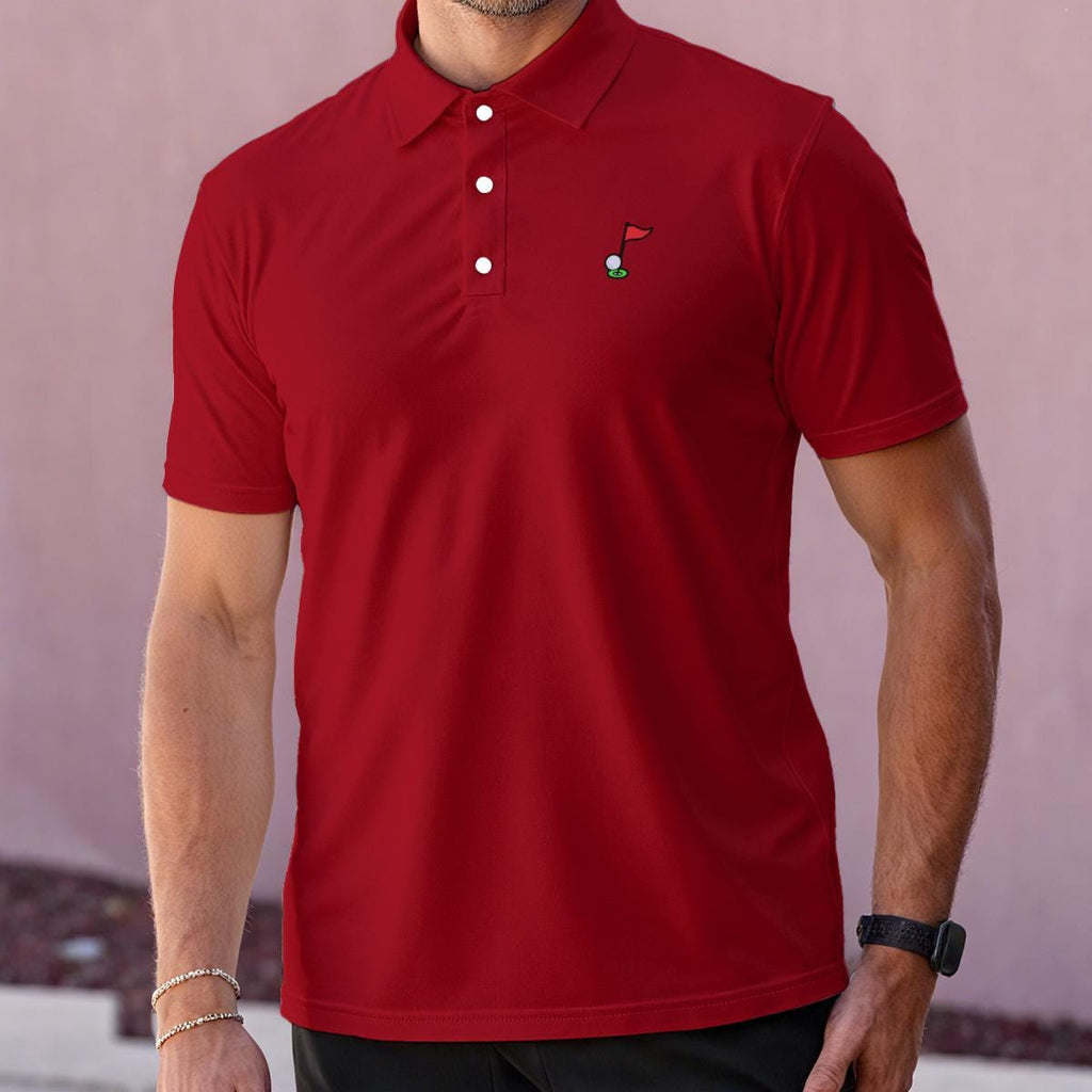Red Noteworthy Golf Polo