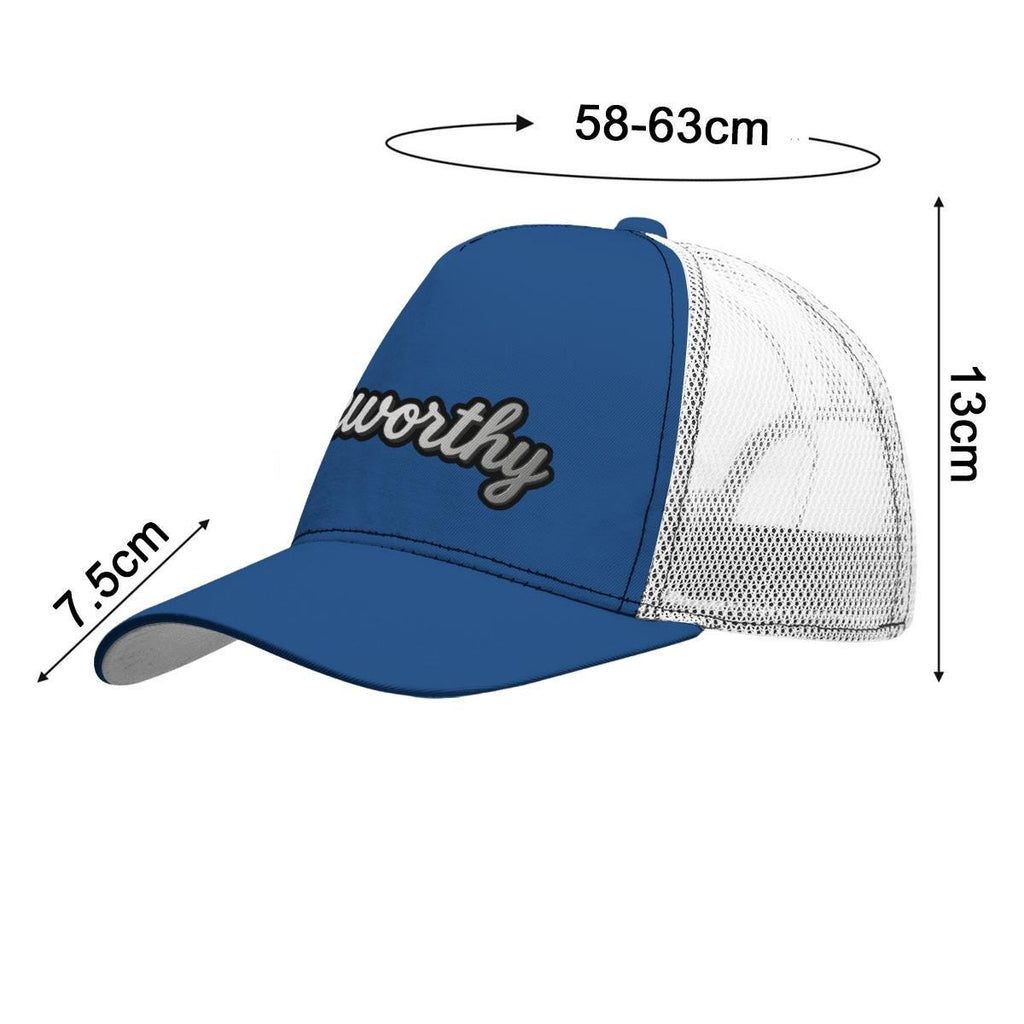 All-Over Print Black Buckle Peaked Mesh Cap With Box