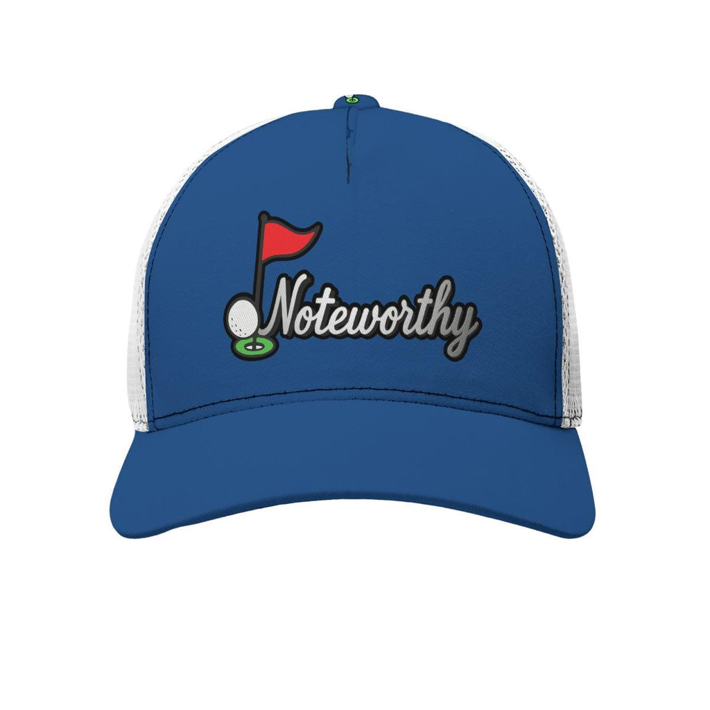 All-Over Print Black Buckle Peaked Mesh Cap With Box