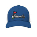 All-Over Print Black Buckle Peaked Mesh Cap With Box