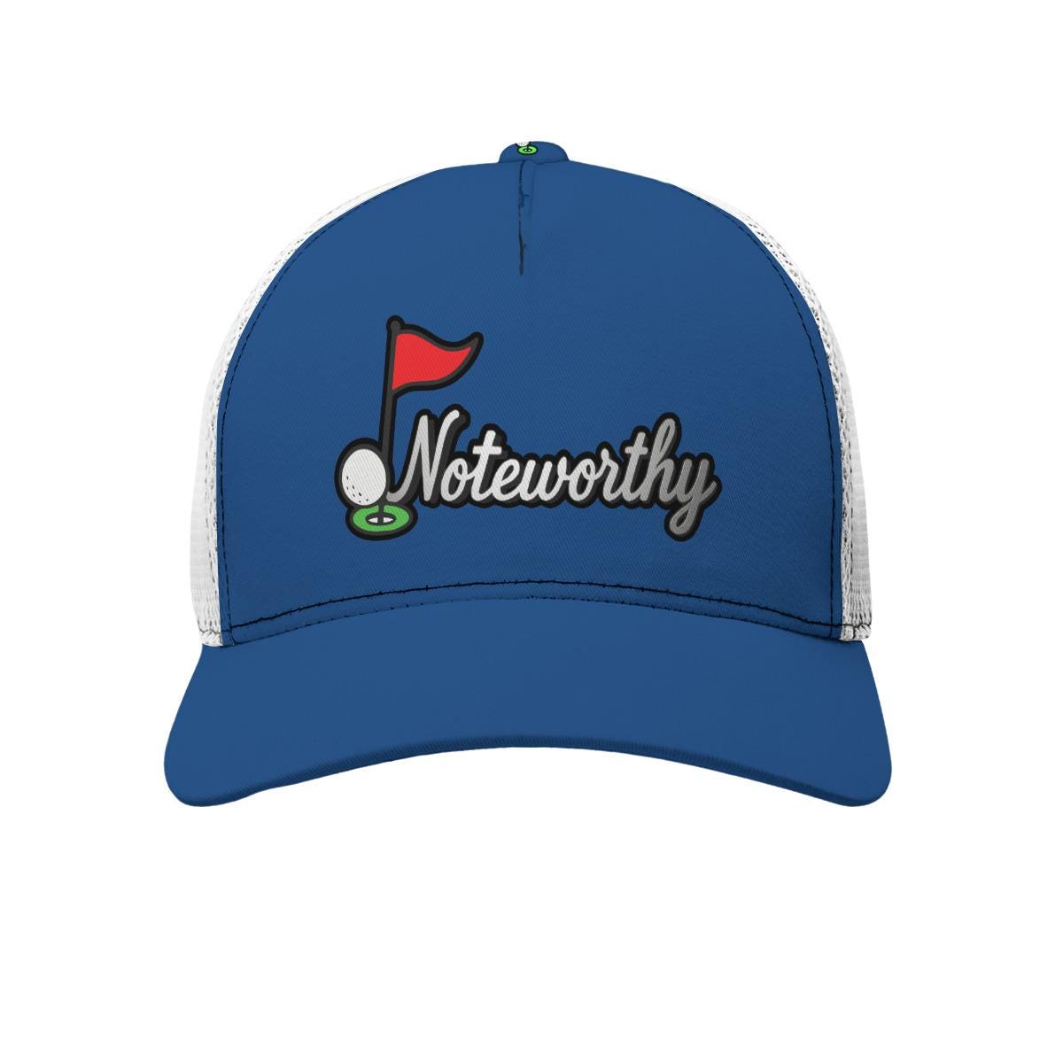 All-Over Print Black Buckle Peaked Mesh Cap With Box