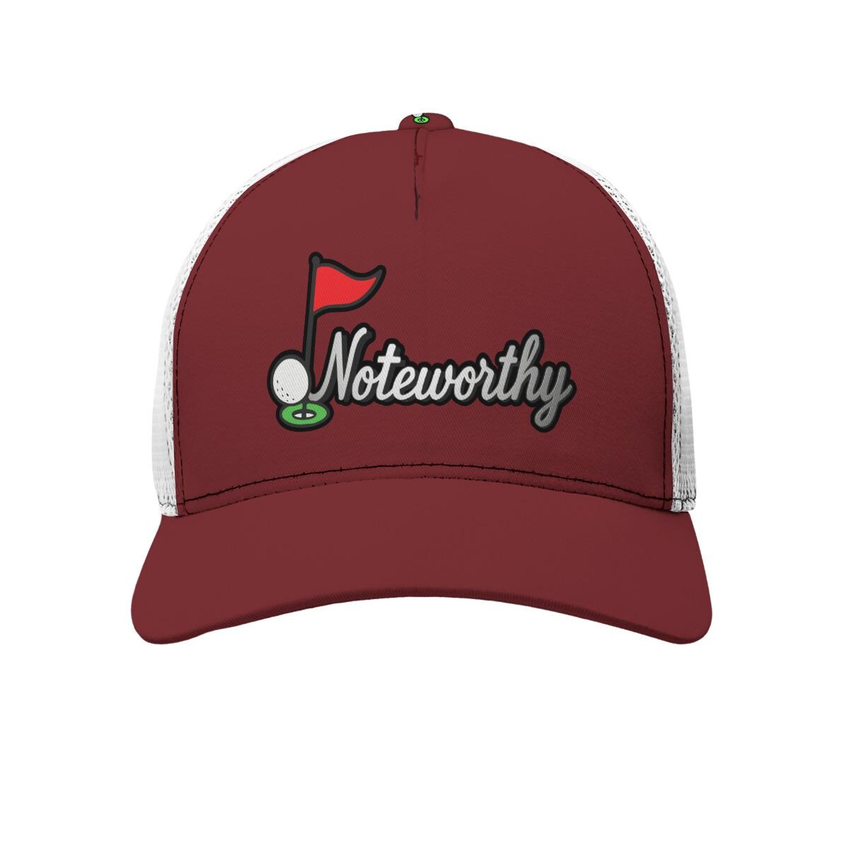 All-Over Print Black Buckle Peaked Mesh Cap With Box