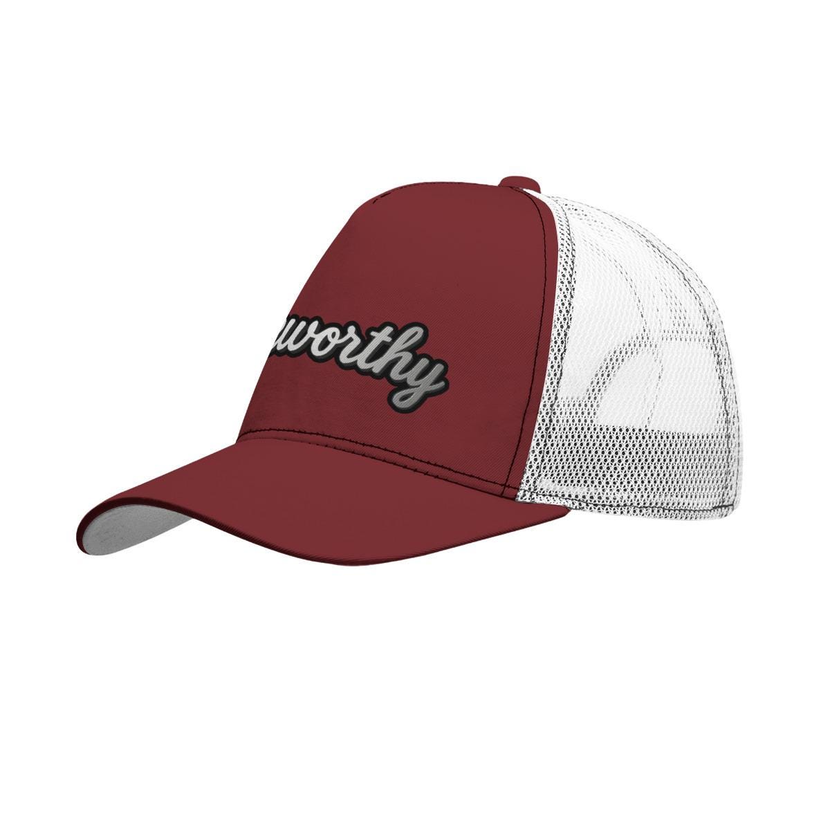 All-Over Print Black Buckle Peaked Mesh Cap With Box